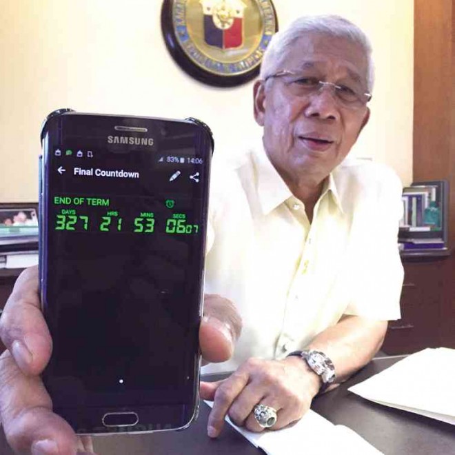 DEFENSE Secretary Voltaire Gazmin is probably the only Cabinet member who keeps a stopwatch that is counting down the days when he retires from work to look after his grandchildren.