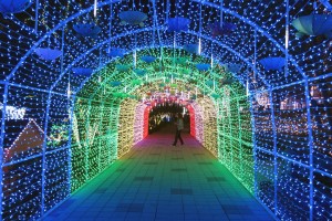 Walk inside a tunnel of lights