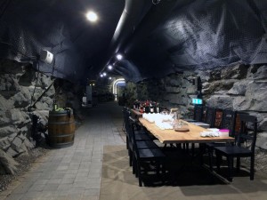 A wine bar and steakhouse in the cave.