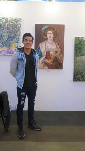 XIAN Lim with his painting “Pathetic Novelty in Plateau”