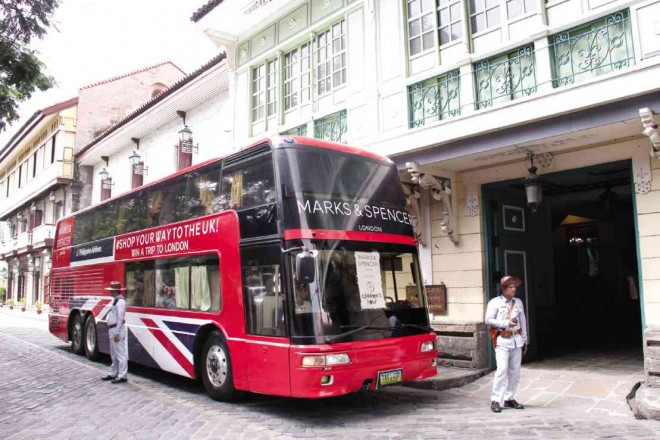 THE MARKS & SPENCER double-decker bus from Great Britain