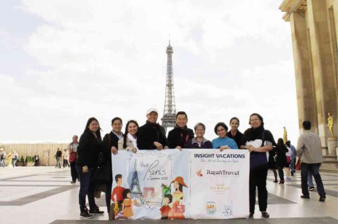 FRENCH BAKER CONTEST WINNER Alma Cielo Arroyo is the grand winner of The French Baker’s Visit Paris in Summer 2015 25th anniversary promo. She won an all-expense-paid trip for four to France for her and husband Norman Arroyo,mom Ma. Erlinda de Ramos, and sister Ma. Darlynn del Rosario. In Paris, the family met French Baker’s founder and CEO Johnlu Koa, Abegail Siega and Jessica Santiago,Maricel Pagsuyuin and Cherry Grace Benito. She joined the raffle on December 2014 after dining at The French Baker’s SM Sucat store. Prize included roundtrip business-class tickets via Etihad Airways, 10-day tour by Insight Vacations, and travel arrangements by Rajah Travel.