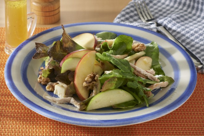 CHICKEN Apple Arugula Salad with Goat Cheese