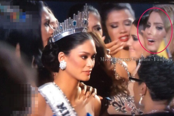 While Miss Universe 2015 Pia Wurtzbach still can't comprehend what has just happened, shock and disbelief are written all over first runner-up Miss Colombia Ariadna Gutierrez-Arevalo's face.