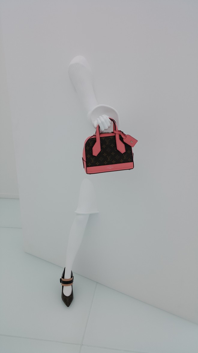 DORA BB handbag in Monogram canvas and pink leather 