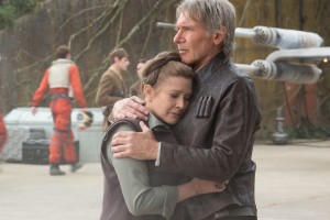FAMILIAR FRIENDS: General Leia Organa (Carrie Fisher) and Han Solo (Harrison Ford)