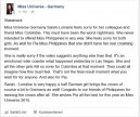 Miss Universe Germany apology