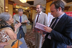 POET Virgie Moreno, Ambassador Luis Antonio Calvo, Instituto Cervantes director Carlos Madrid, cultural attaché Guillermo Escribano