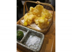 CORN and cheese tempura at Wabi-Sabi