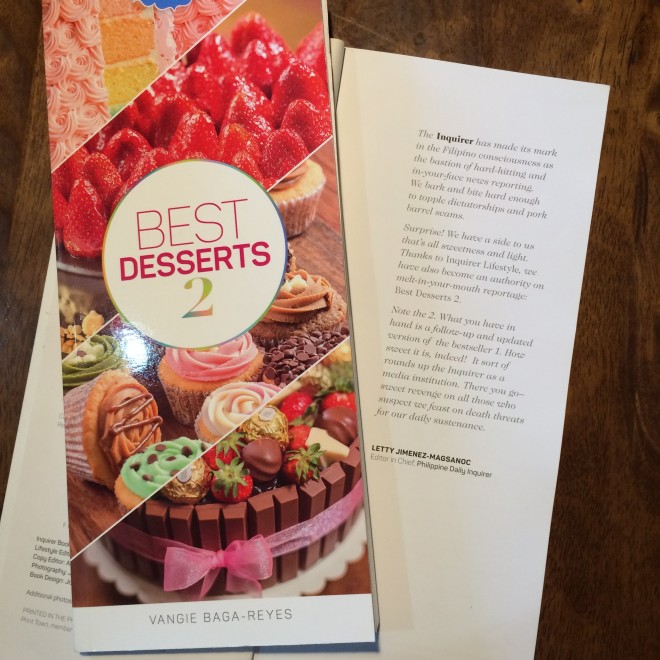 THIS year's "Best Desserts 2" by Lifestyle's Vangie Baga-Reyes, with a foreword by LJM