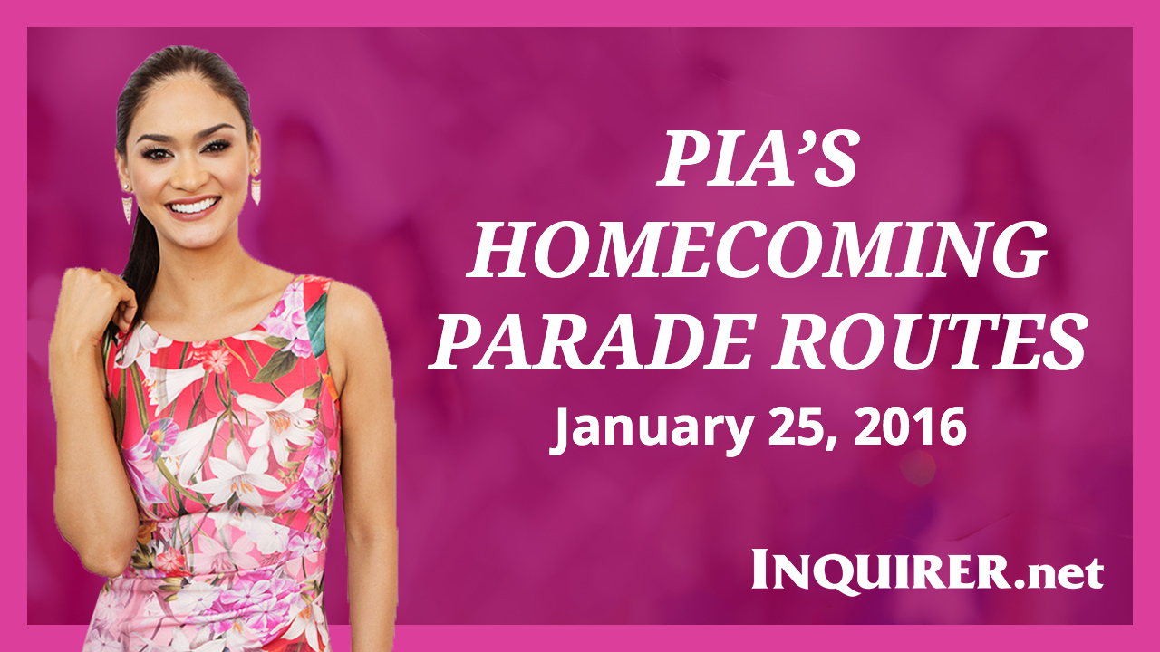 Miss Universe Pia Alonzo Wurtzbach Homecoming Parade Routes