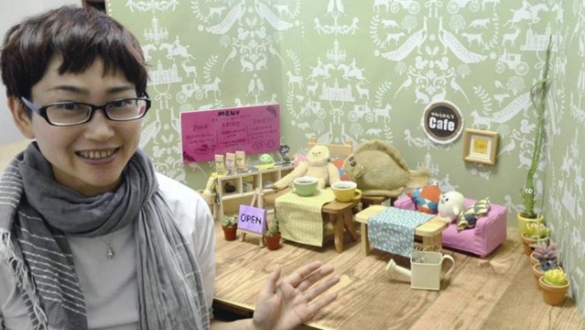 Kimiko Suzuki and her cafe for stuffed dolls. Photo by The Yomiuri Shimbun/The Japan News