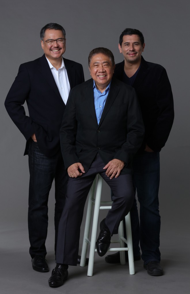 Bobby Barreiro, Tony Tuviera and Bobby Garcia of Atlantis Theatrical Entertainment Group (Ateg). In celebrating Filipino talent in whatever form, Ateg’s message for all Filipinos, audience and artists alike, is  “Be proud of who you are,” says Barreiro. PHOTO FROM ATLANTIS THEATRICAL ENTERTAINMENT GROUP