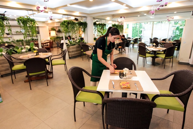 Happy Garden Café serves healthy meals;