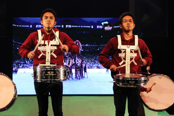 UP PEP drummers in action