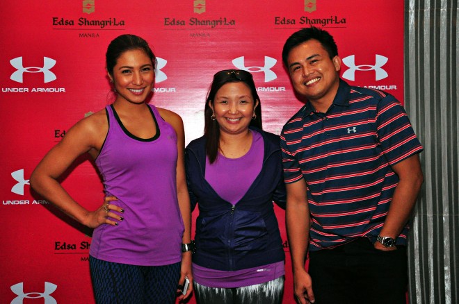 Fitness experts, Fitness coaches (Coach Toni Saret, Norman Pascual, Coach Jomac and athletes (Perkins Twins, brand ambassadors Meggie Ochoa, Robbi Domingo) gathered together at the Under Armour Thanksgiving Launch with the Health Club Shangrila.