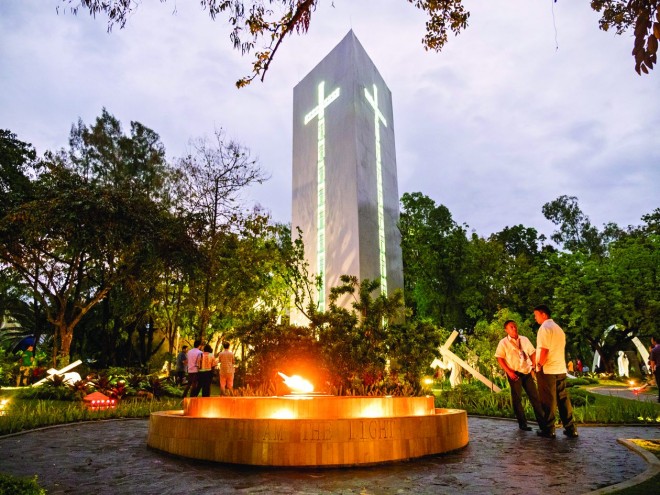 A donation from the Felicidad Sy Foundation, the Cross Tower, with the Eternal Flame in the foreground, is Cebu’s newest destination.