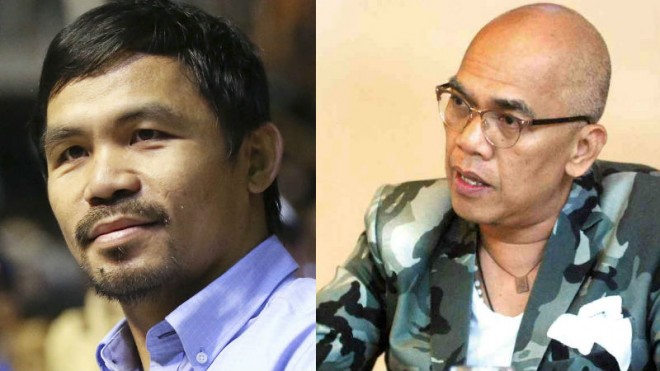 Senatorial bet Manny Pacquiao had a mouthful from TV host-gay rights advocate Boy Abunda. INQUIRER file photos