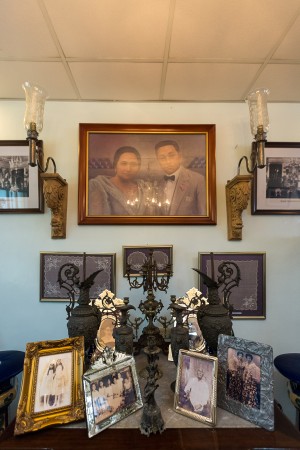 Portraits and memorabilia of the Espiritu and Gonzalez families