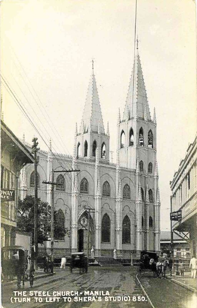 and a postcard of San Sebastian Church in Quiapo, Manila