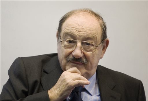 In a Wednesday, Feb. 23, 2011 file photo, Italian writer Umberto Eco gestures as he speaks during a press conference at the 25th Annual Book Fair in Jerusalem. Eco, best known for the international best-seller The Name of the Rose, died Friday, Feb. 19, 2016, according to spokeswoman Lori Glazer of Ecos American publisher, Houghton Mifflin Harcourt. He was 84. AP FILE PHOTO