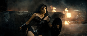 WONDERFUL DEBUT Wonder Woman (Gal Gadot) makes her long-awaited live-action appearance