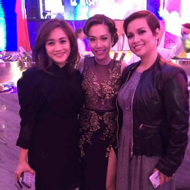 Joanna Ampil, Rachelle Ann Go and Lea Salonga at the "Les Mis" after-party at the Manila Diamond Hotel. Ampil and Salonga have both played Eponine and Fantine (Ampil at the West End, Salonga on Broadway--the first Asian to play Eponine); Go was playing Fantine in London before joining the current Manila "Les Mis". PHOTO BY GIRLIE RODIS