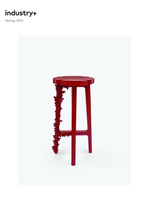 Spring Stool combines hand-carved and machine-produced components.