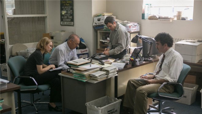 A JOURNALIST’S work, carried out onscreen by Rachel McAdams, Michael Keaton, Mark Ruffalo and Brian D’Arcy James, may not be the stuff great films are made of, but “Spotlight” begs to disagree.