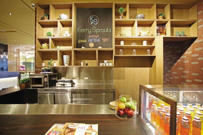 Healthy snacks and drinks are offered at Kerry Sprouts