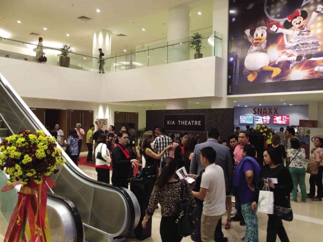 THE LOBBY of Kia Theatre during its formal opening; above, right: artist’s rendition of the hotel lobby of Novotel Manila Araneta Center