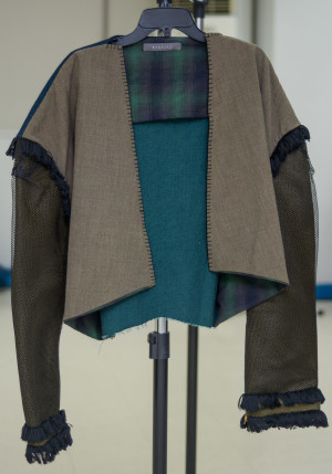 LOSA Knit cotton and technical fabrics in a jacket by Joseph Bagasao