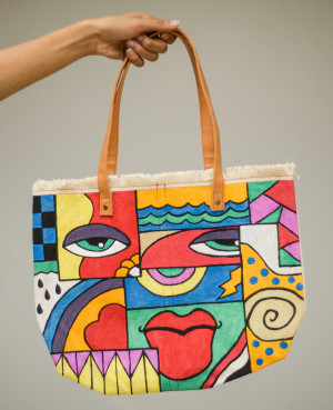 LOSA Handpainted canvas tote by Rups Kiddo