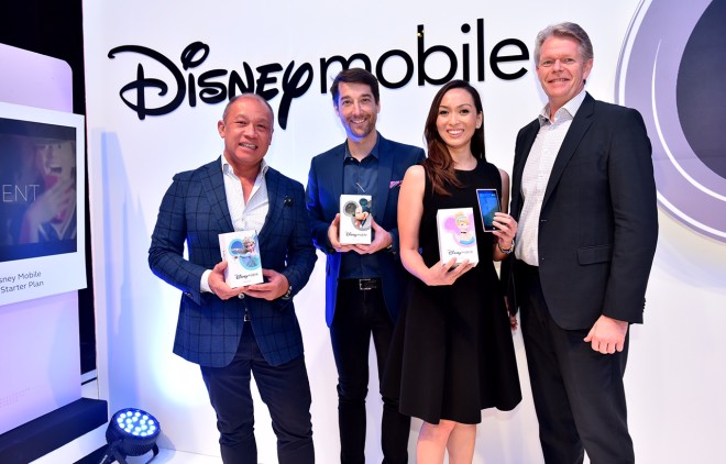 Disney Mobile was officially launched at Globe Telecom's major quarterly media event Wonderful World With Globe: One Digital Nation. The launch was led by (from L-R) Globe President and CEO Ernest Cu, Senior Advisor for Consumer Business Dan Horan, SVP for Consumer Mobile Marketing Issa Cabreira, and Senior Advisor for Enterprise and IT-Enabled Services Mike Frausing. 