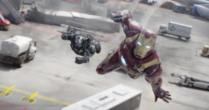 ARMOR bearers War Machine (Don Cheadle) and Iron Man (Downey)