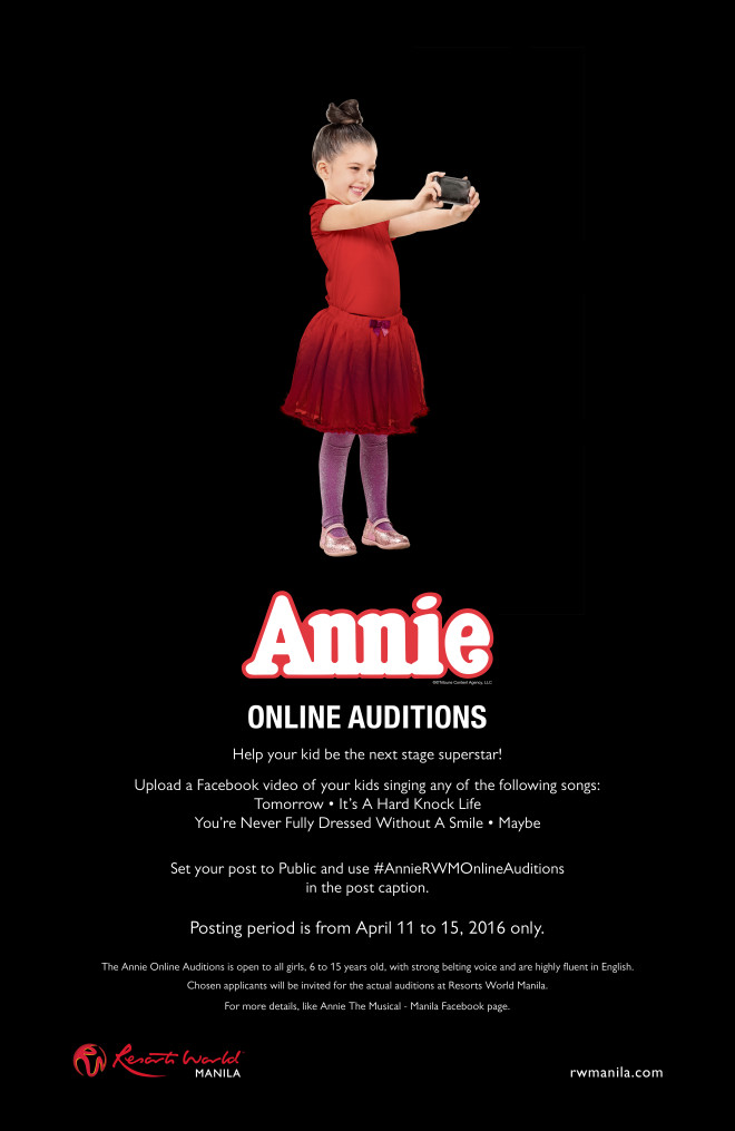 Annie Online Audition Poster