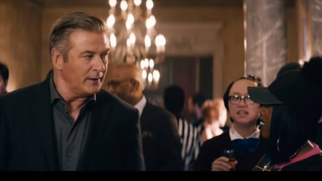 Herbie Go, former artistic director of Tanghalang Pilipino who has relocated to NY, with Alec Baldwin in a TV ad for Amazon’s Echo. SCREEN GRAB