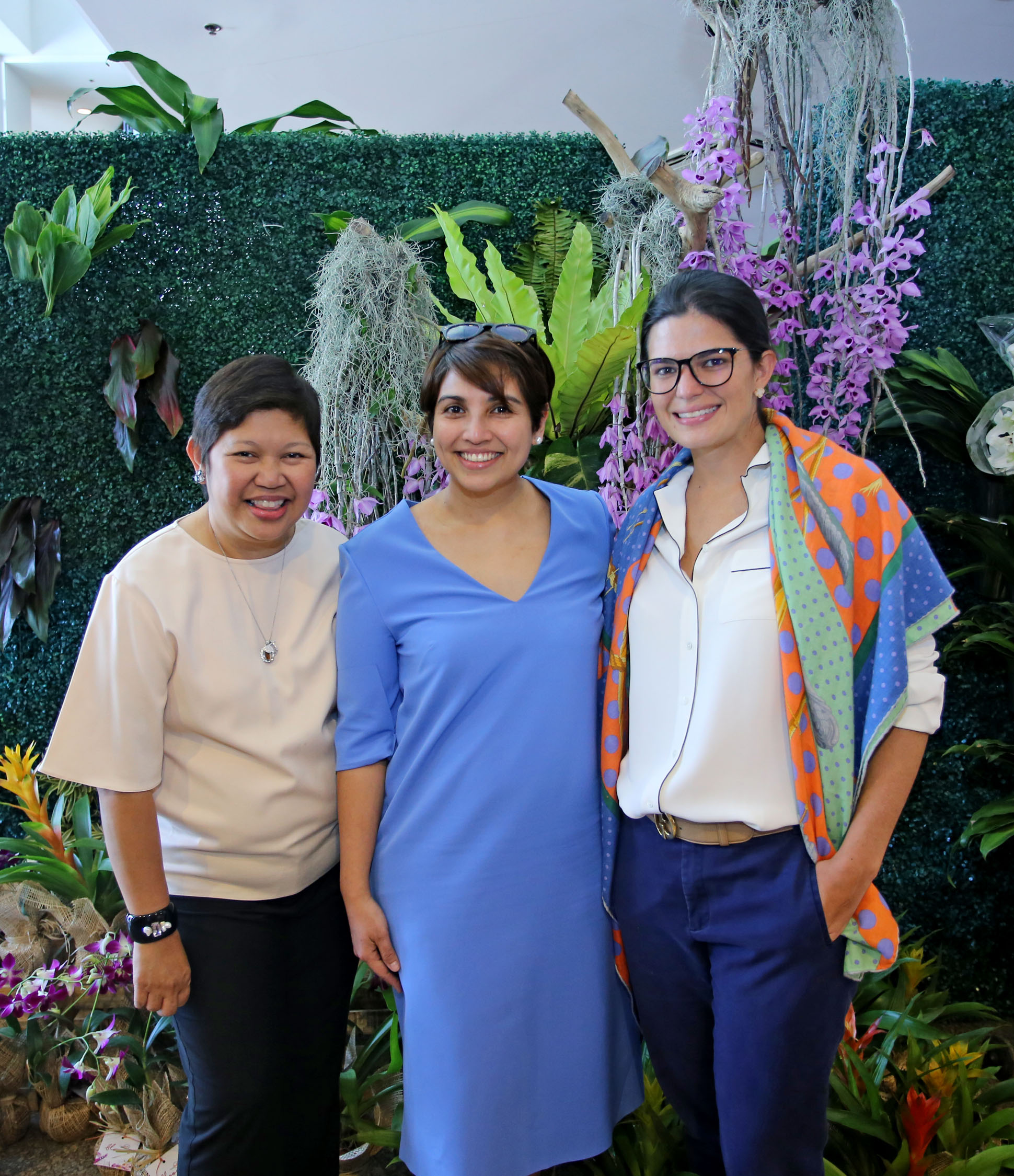 ROWENA Tomeldan, Ayala Land vice president and head of operations; Maricris Bernardino, marketing head of Ayala Malls; and Mariana Zobel. PHOTOS: KIMBERLY DELA CRUZ