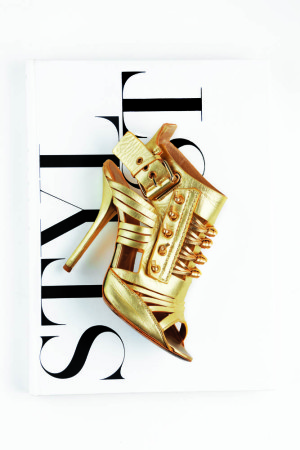 Gold peep-toe heel by GIVENCHY