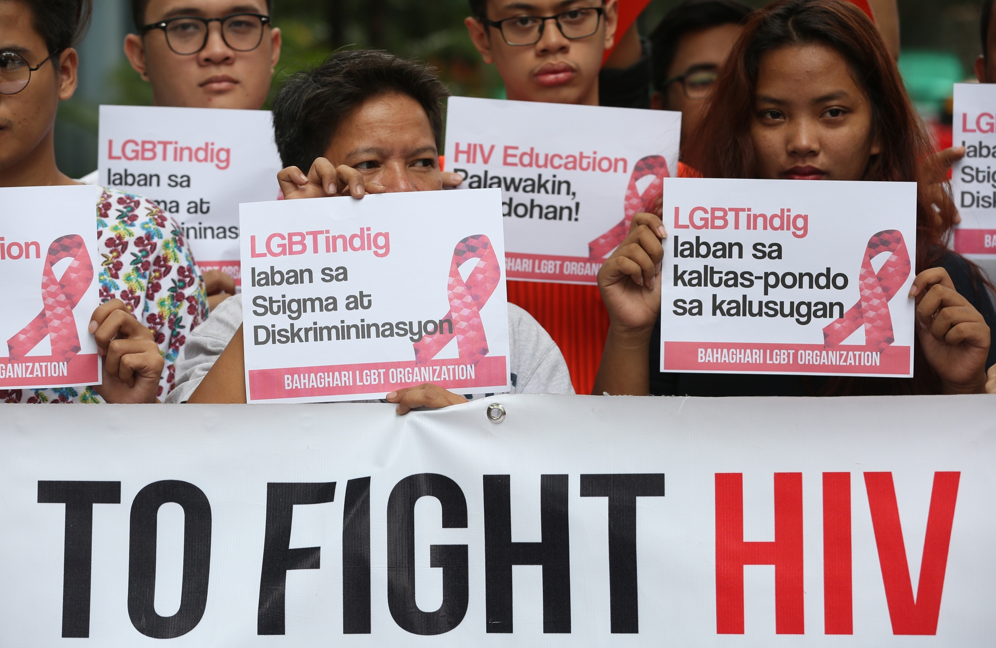 INTERNATIONAL AIDS AND CANDLELIGHTING MEMORIAL / MAY 14, 2016 Lesbians, gays, bisexual and transgender, urban poor and church group gather in front of National Council of Churches in the Philippines, Edsa, Quezon City, May 14, 2016, joins the International Aids Candlelighting Memorial, to raise the awareness of the public about human immunodeficiency virus (HIV) and (acquired immunodeficiency syndrome) AIDS and the efforts to curb its spread. INQUIRER PHOTO / NINO JESUS ORBETA