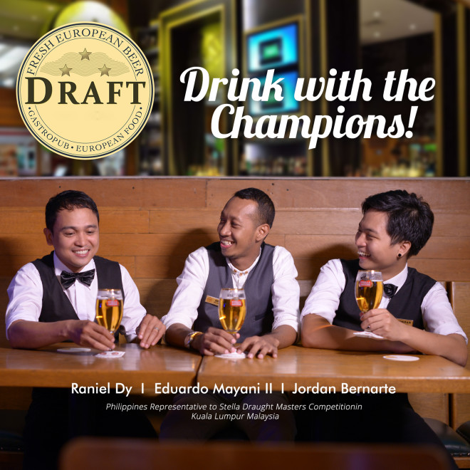 The first Filipinos to compete against other Asian bartenders at the much-awaited 2016 Stella Artois Draught Masters Asia  Competition.