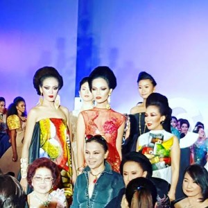 EDDIE Baddeo with Ava Abejar (left) and models