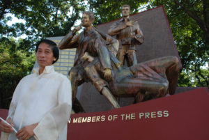 CASTRILLO during the unveiling of his Press Freedom monument