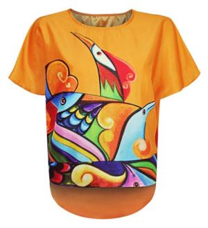 CHARMEUSE long-back sublimation top in orange