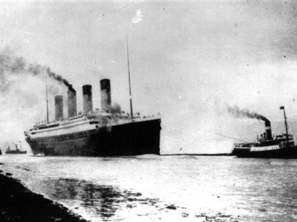 In this April 10, 1912 file photo, the Luxury liner Titanic departs Southampton, England, for her maiden Atlantic Ocean voyage to New York. An expedition team using sonar imaging and robots has created what is believed to be the first comprehensive map of the entire Titanic wreck site on the bottom of the North Atlantic Ocean. The luxury passenger liner sank about 375 miles south of Newfoundland, Canada, after striking an iceberg on its maiden voyage from England to New York on April 15, 1912, killing more than 1,500 people. (AP Photo, File)
