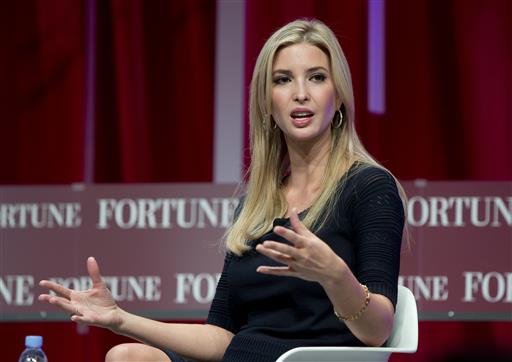 In this Oct. 14, 2015, file photo, Ivanka Trump, daughter of Republican presidential candidate Donald Trump, founder and CEO, Ivanka Trump Collection and executive vice president Development and Acquisitions The Trump Organization, speaks at the Fortune Most Powerful Women Summit in Washington. A federal lawsuit filed by Italian shoe company Aquazzura on June 21, 2016, claims Ivanka Trump is selling a knockoff of one of their shoe designs for her fashion collection.AP FILE PHOTO