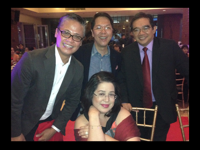 Ces Quesada (seated) with Allan Palileo, Nick Pichay and Dennis Marasigan