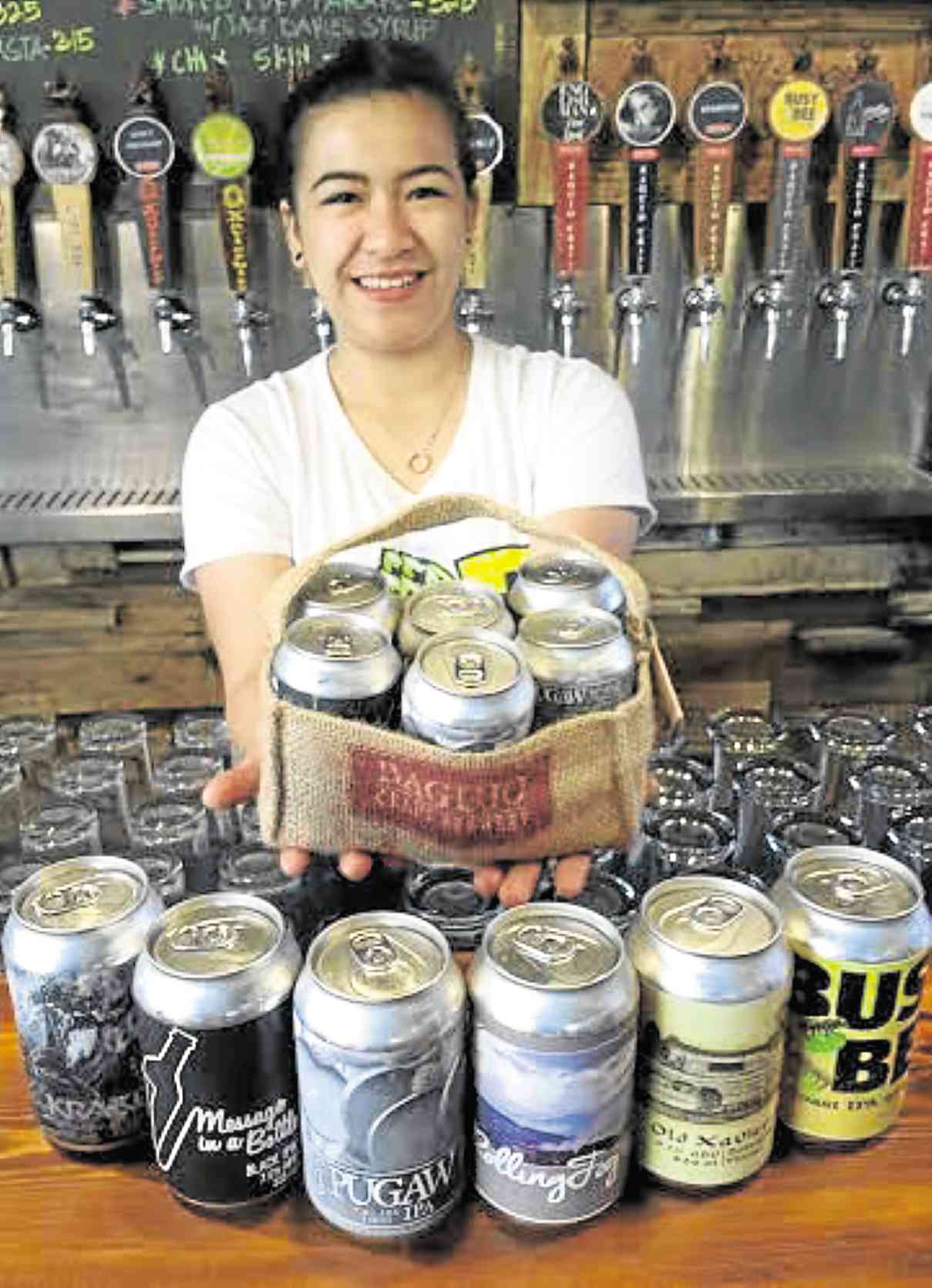 BEER in cans for takeout with names of figures in Cordillera legends