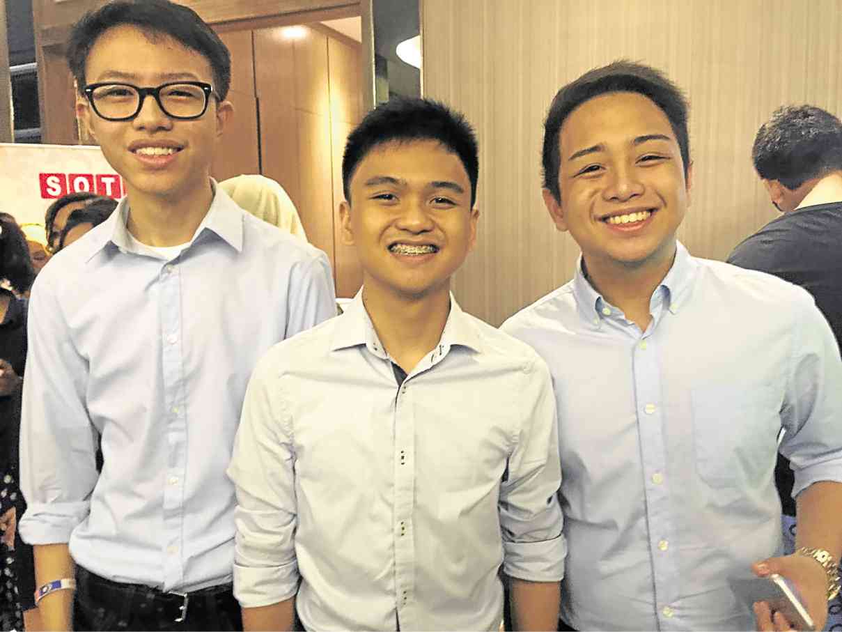 THE Ateneans who clinched the ASDC: from left, Hans Gonzalez, Luigi Alcaneses and Renz Reyes