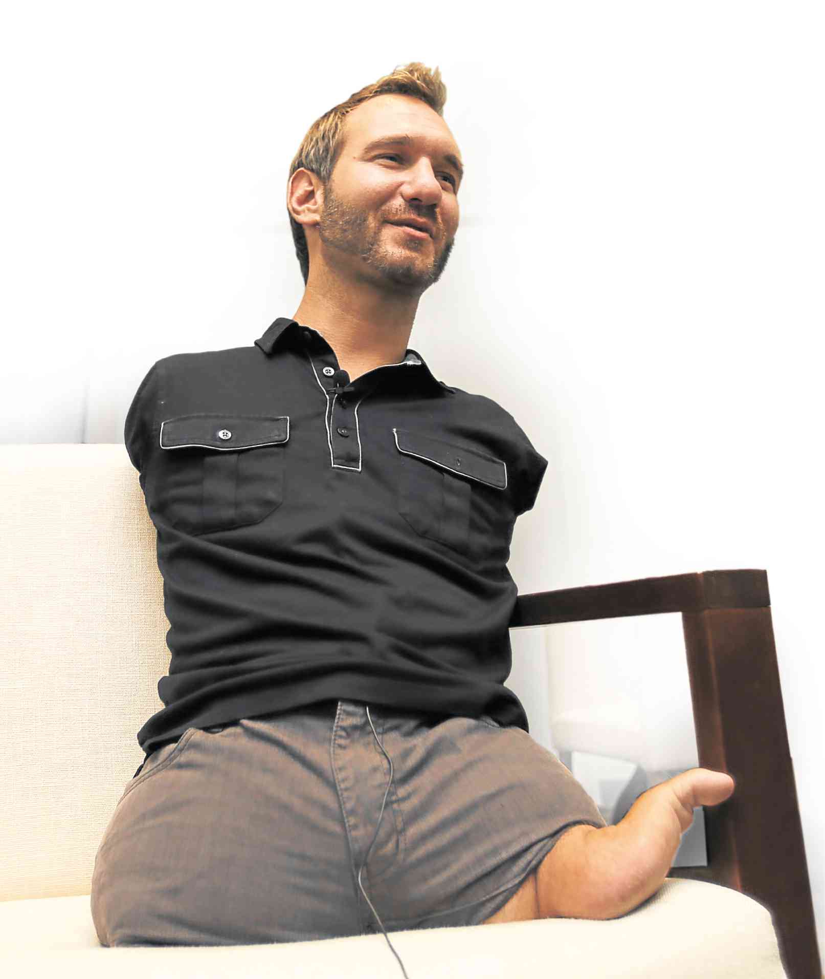 AUSTRALIAN motivational speaker Nick Vujicic goes on a mission in motion—touring the world to touch and change lives.   YUJI VINCENT GONZALES/INQUIRER.NET 